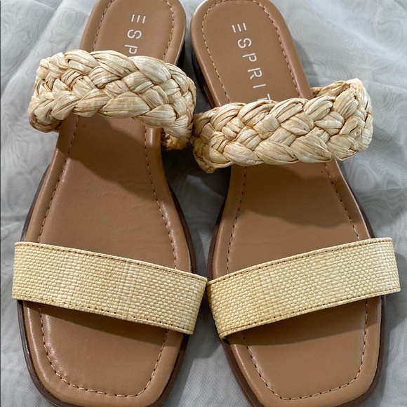 Esprit Tan and Cream Sandals with Woven Straps - Picture 8 of 9